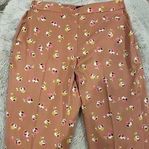 J Crew Falling Pansies Flower Slim Pull On Pants
